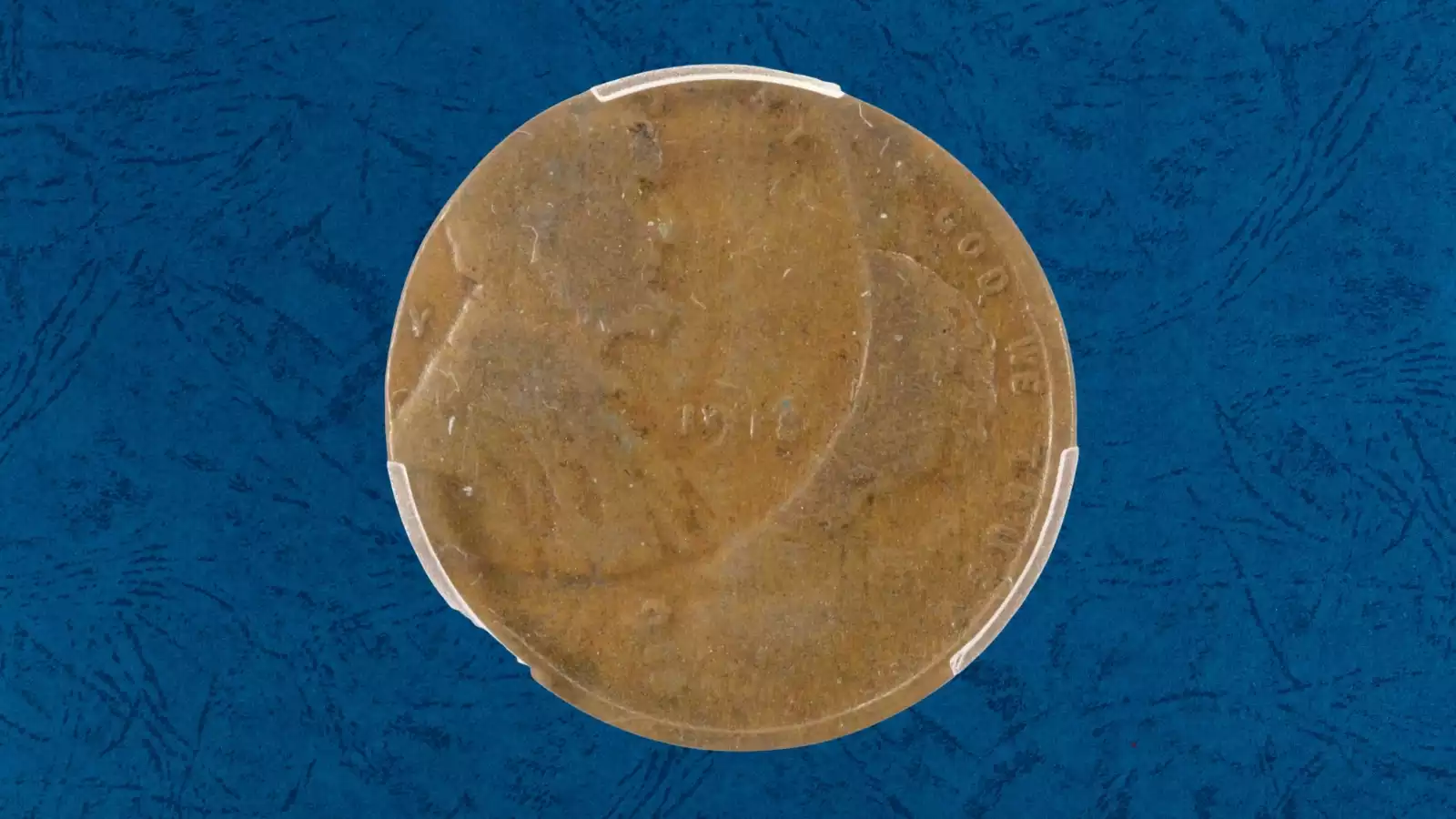 1918-D wheat penny flip-over double strike error showing two overlapping inverted Lincoln portraits